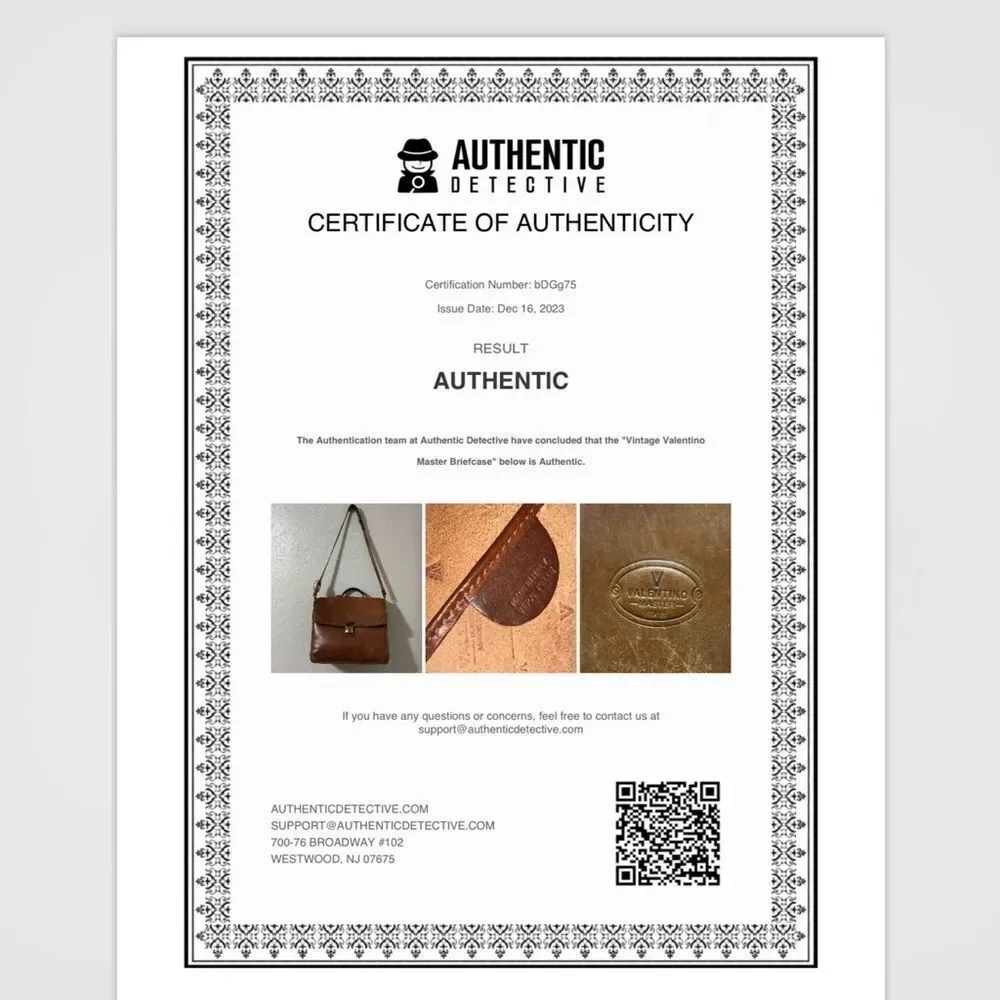 Vintage VALENTINO Leather Briefcase Document Bag With Working Key COA